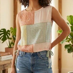 🐚🪼 2/20$ TOPS 🪼🐚 Bandana Patchwork Pastel Sleeveless Top
